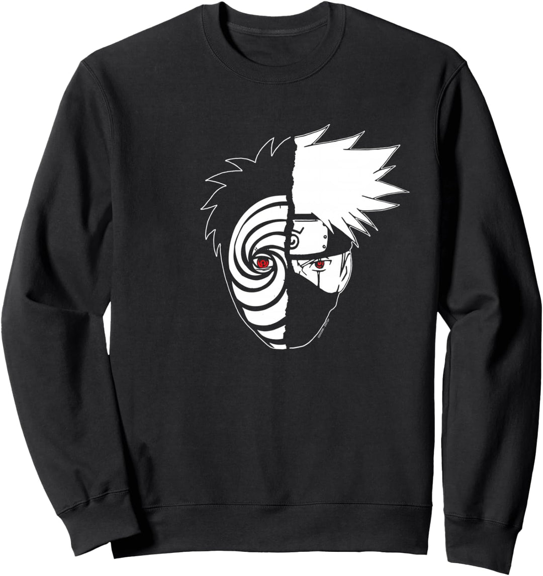 Naruto Shippuden Kakashi Tobi Split Face Sweatshirt
