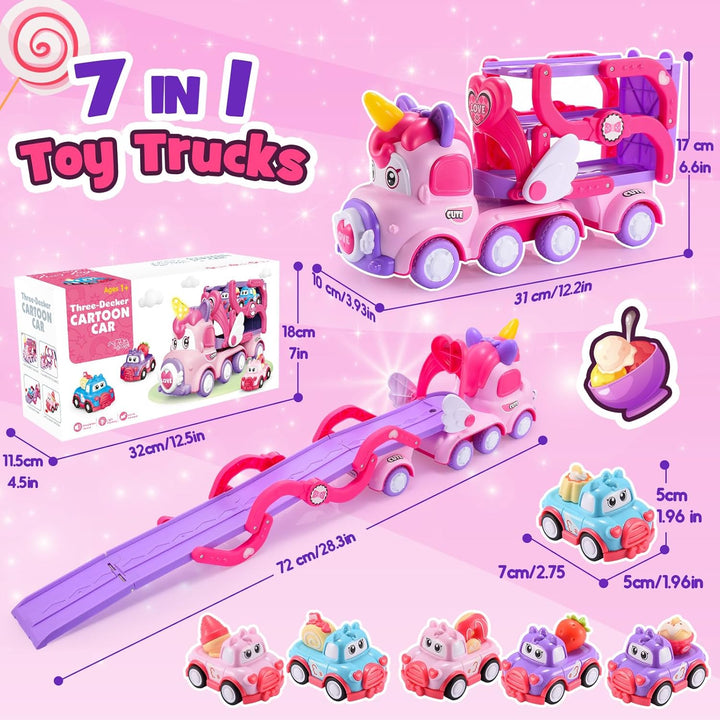 Spielzeug ab 1 2 3 4 5 6 Jahre Mädchen, LKW Spielzeug Geschenk Mädchen 1-6 Jahre Einhorn Geschenke f