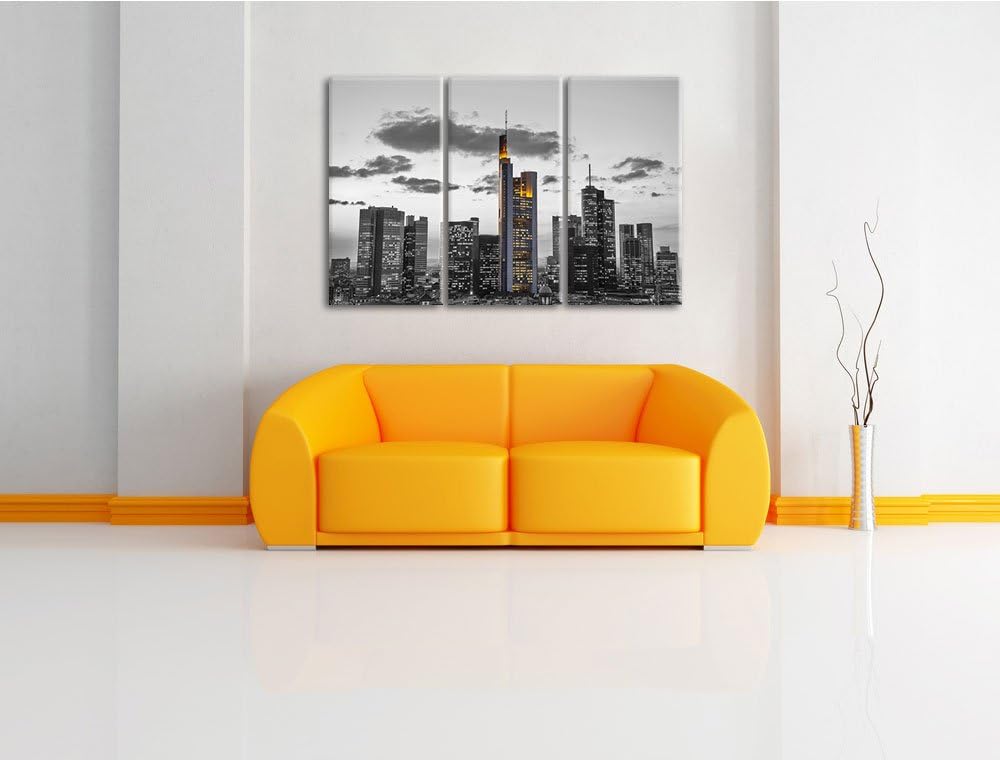beeindruckende Wolkenkratzer schwarz/weiss auf 3-Teiler Leinwandbild 120x80 Bild auf Leinwand, XXL r