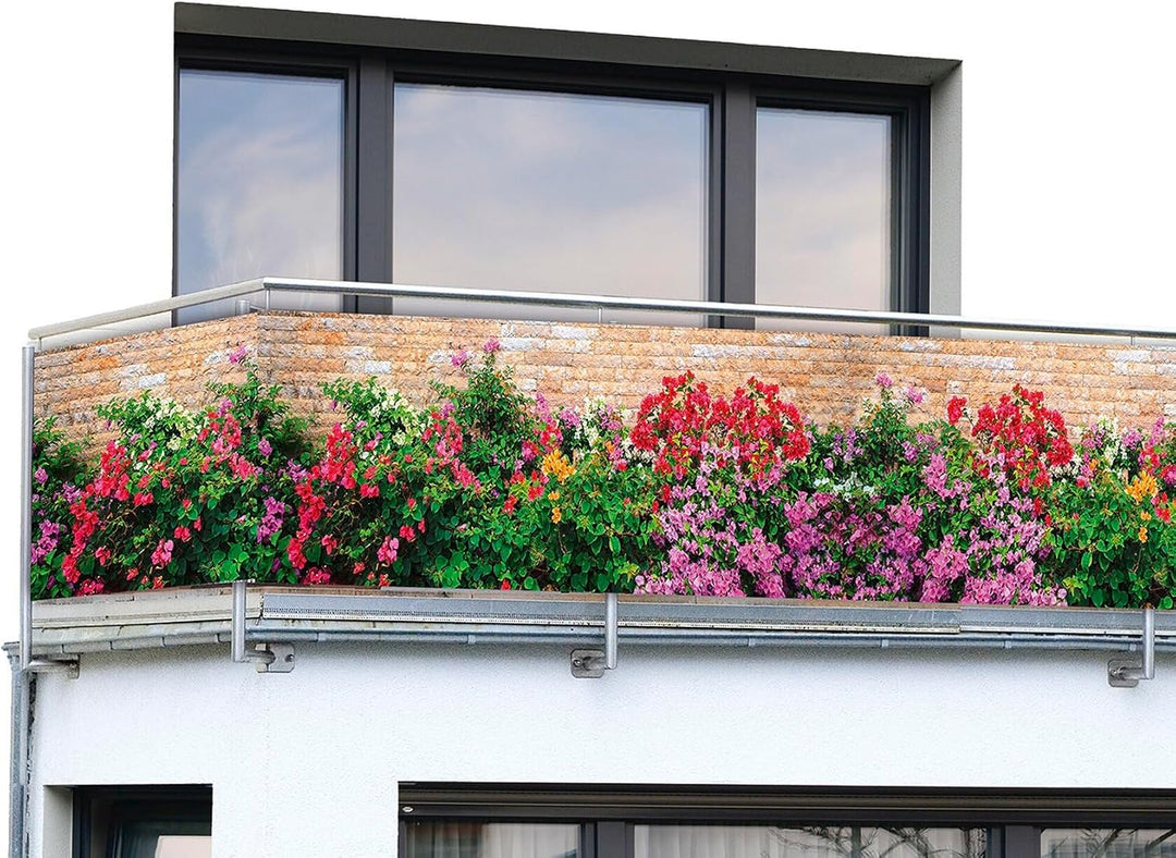 Maximex Balkon-Sichtschutz Mauerblumen, UV- und witterungsbeständig, Schnelltrocknend, Reissfest, 85