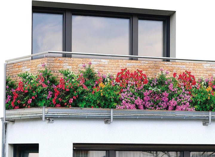 Maximex Balkon-Sichtschutz Mauerblumen, UV- und witterungsbeständig, Schnelltrocknend, Reissfest, 85