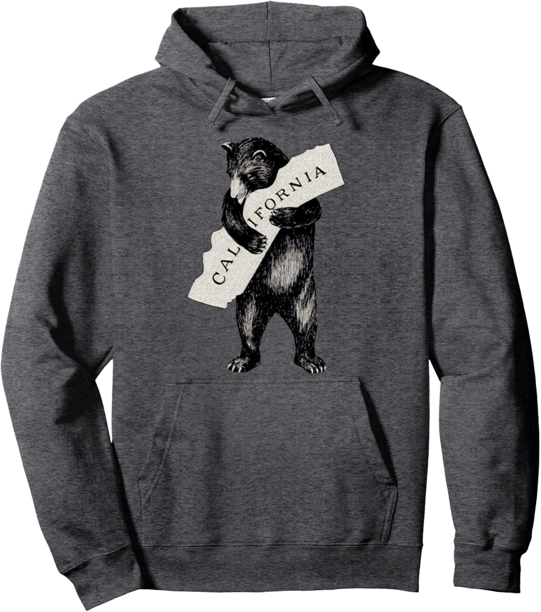 I Love You California Shirt Art-Vintage Cali Grizzly Bear Pullover Hoodie