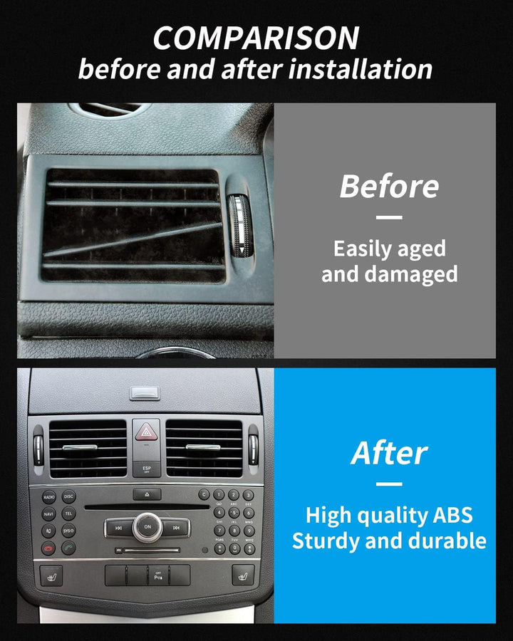 EULIMBQS Front Center Air Grill Outlet Cover für Mercedes Benz W204, AC Vent Grille Outlet Cover Pan