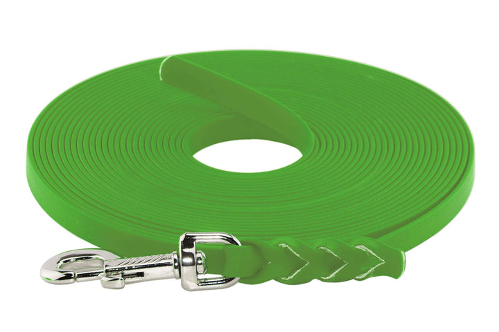 LENNIE BioThane Schleppleine, 19mm, Hunde ab 35kg, 1m lang, ohne Handschlaufe, Apfelgrün, geflochten