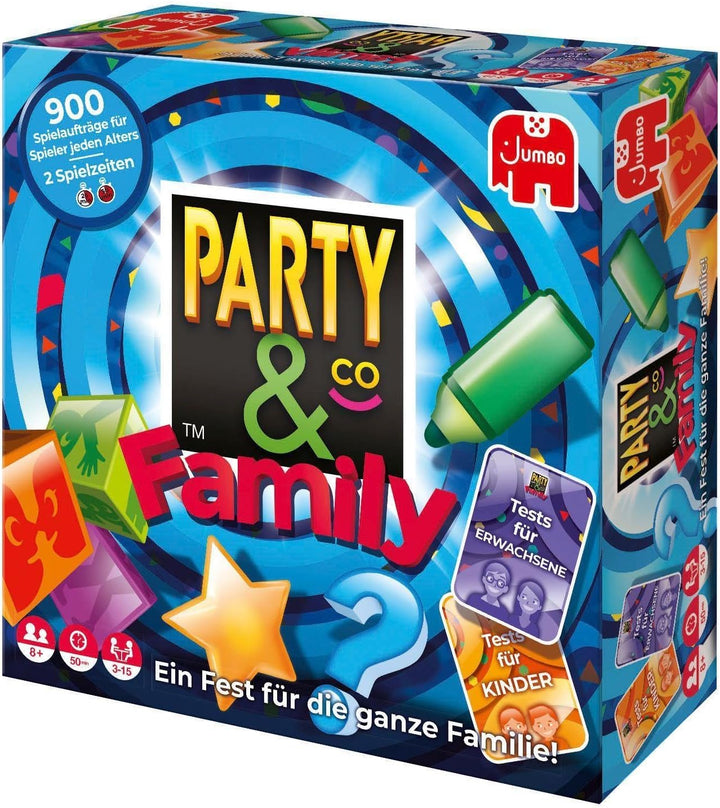 - Party & Co. Family Multi-Test-Brettspiel, 3 bis 15 Spieler, ab 8 Jahren, auf Deutsch