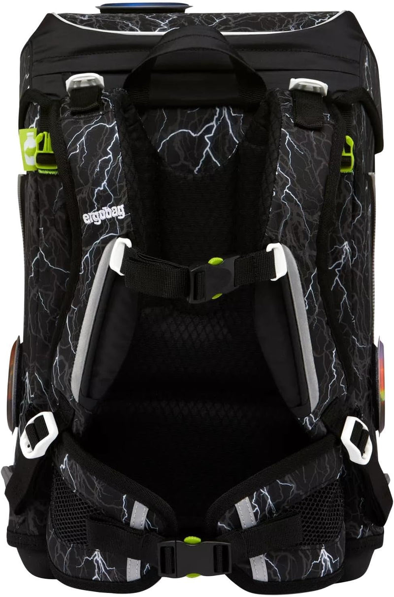 ergobag cubo light Set ergonomischer Schulrucksack, extra leicht, Set 5-teilig, 780 g Super Reflektb