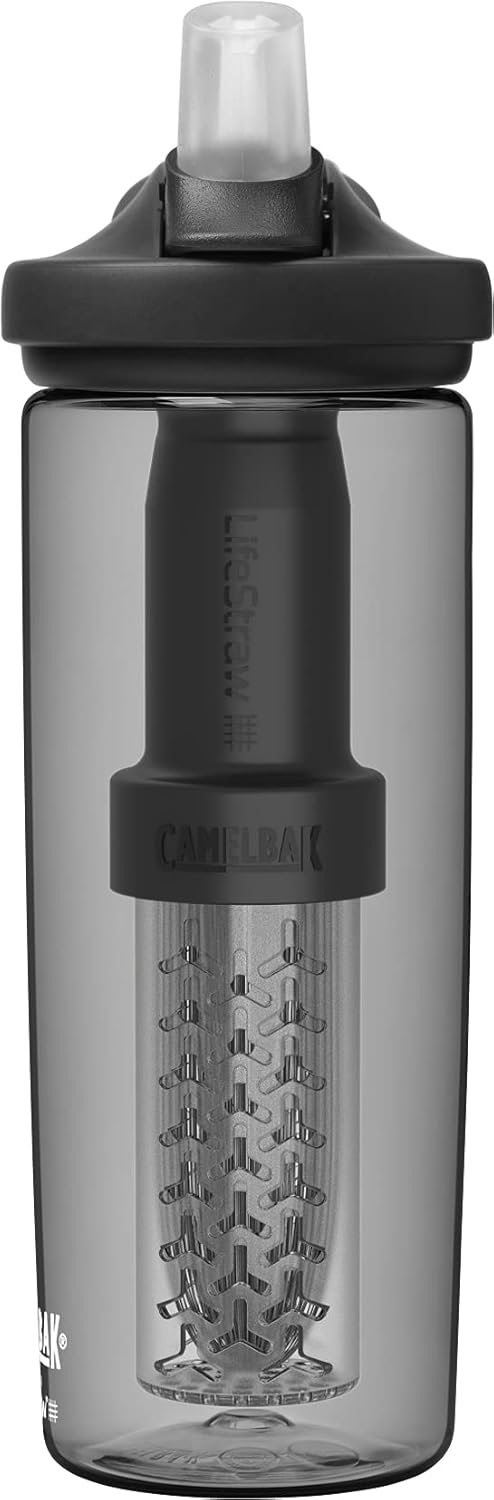 Camelbak Eddy+ gefiltert durch Lifestraw Water Bottle Holzkohle Holzkohle 600ML, Holzkohle 600ML