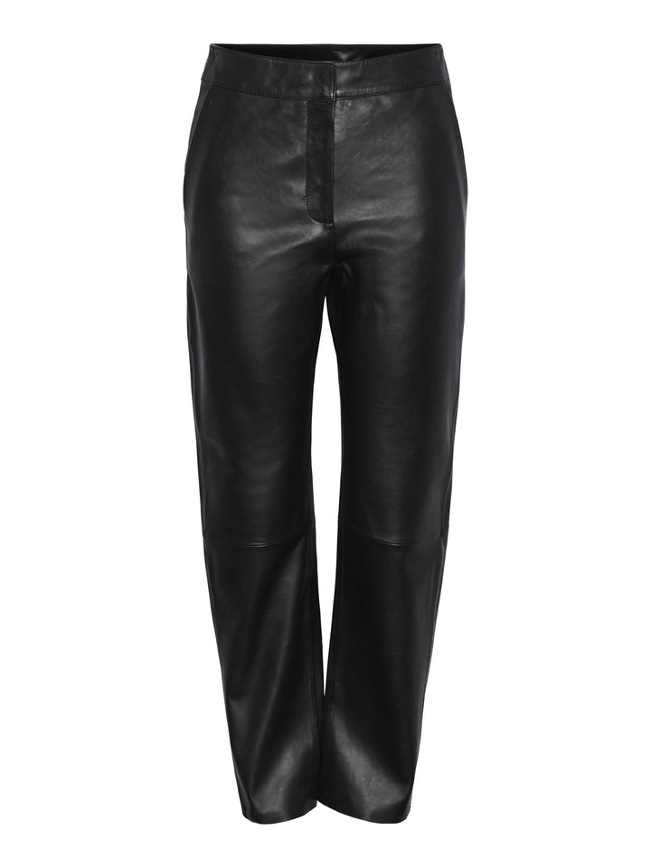 YAS Damen Yasline Hmw Leather Pant Noos Hose XS Schwarz, XS Schwarz
