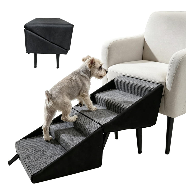 Hundetreppe Klappbar, 2 in 1 Multifunktional Hundetreppe und Geteilte Ottoman für Kleine &amp; Grosse Hu