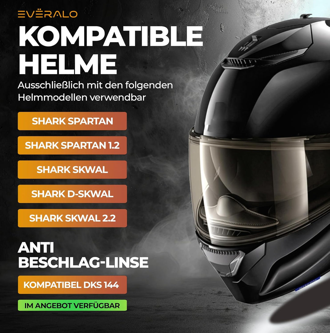 Kompatibel mit Shark Spartan Visier - Skwal - D Skwal - Skwal 2 - Helmvisier Pinlock Ready - Anti-Kr