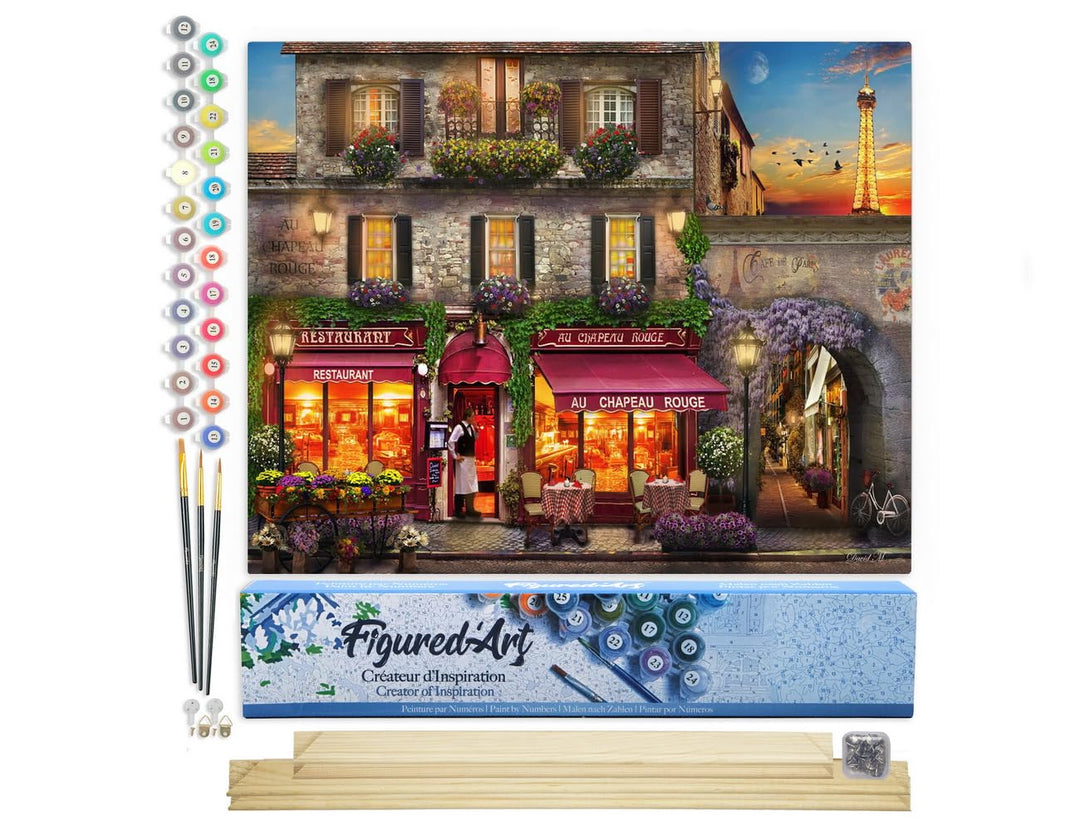 Figured'Art Malen Nach Zahlen Erwachsene Mit Rahmen Au Chapeau Rouge - Paint by Numbers Basteln DIY