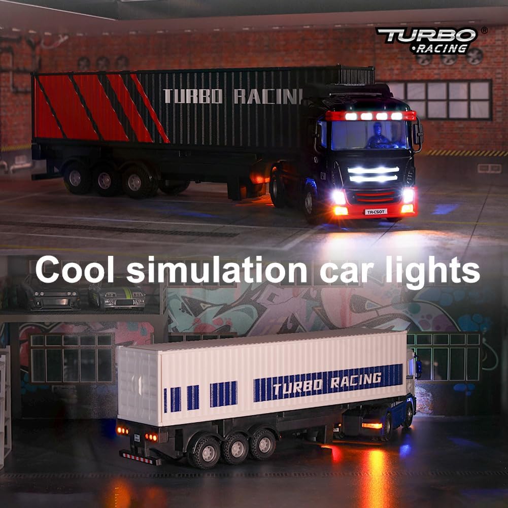 FLYCOLOR Turbo Racing 1:76 C50 RTR Traktor Fernbedienung LKW Vierradantrieb Simulierte Scheinwerfer