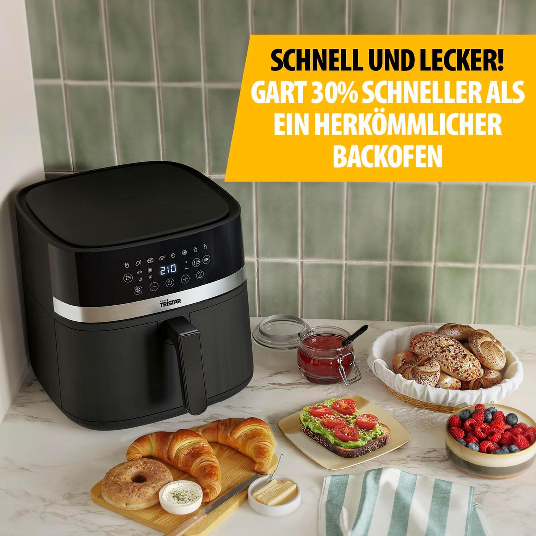 Tristar Digital Heissluftfritteuse, 8L Kapazität, 2000W, LED-Touchscreen, 7 Programme + Manuell, Vor