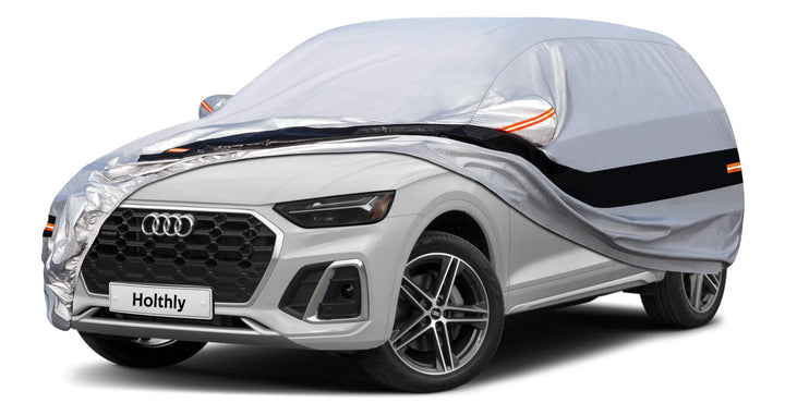 Holthly Autoabdeckung SUV 100% Wasserdicht, Auto Abdeckplane für SUV Vollgarage Regen Sonne Staub UV