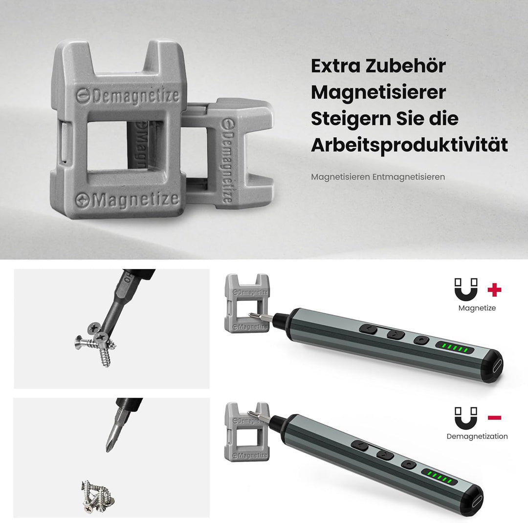 KAIWEETS Elektrischer Schraubendreher, 70 in 1 Schraubendreher Elektrisch Set mit 64 S2 Magnetischer