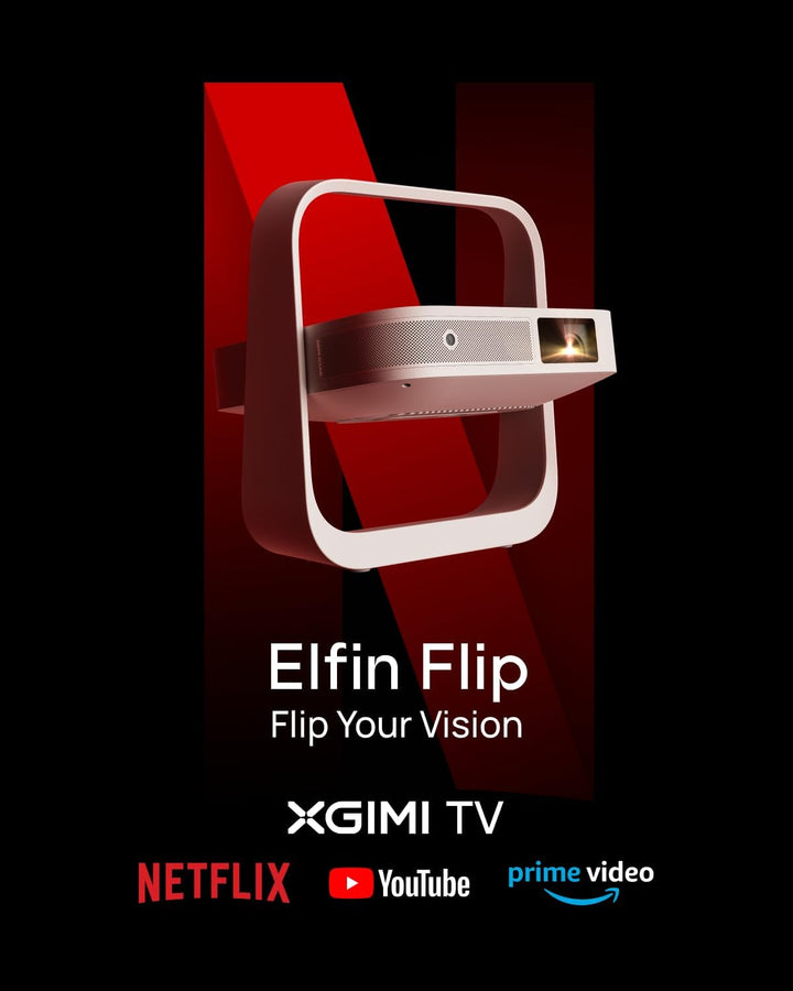 XGIMI Elfin Flip, 1080P Tragbarer Beamer, DLP Projektor, Lizenziertes Netflix, Integrierter Verstell