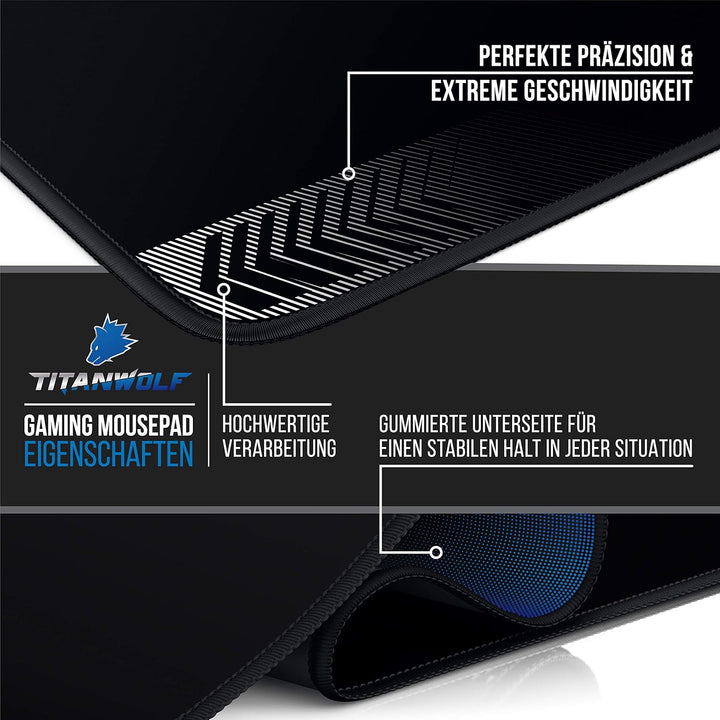 CSL - Übergrösse Mauspad Gaming 1200x600x3mm - XXXL Mousepad gross - Tischunterlage Office Pad Large