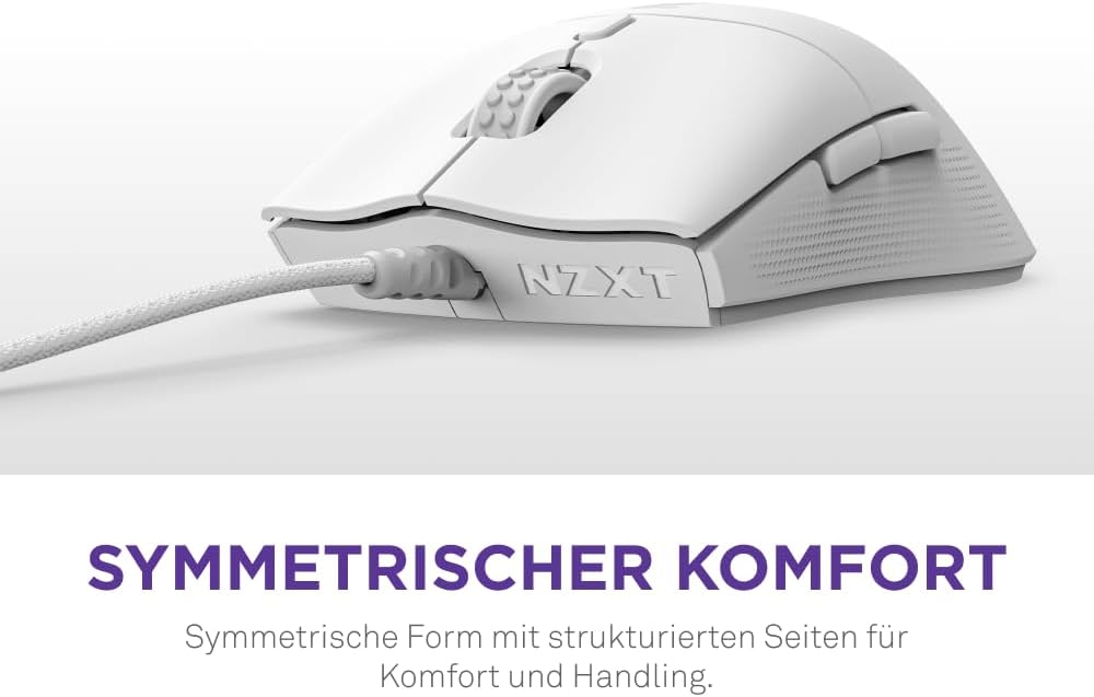 NZXT Lift 2 Symm | Leichte symmetrische kabelgebundene Gaming-Maus | Leichte 58-g-Konstruktion | 8K-