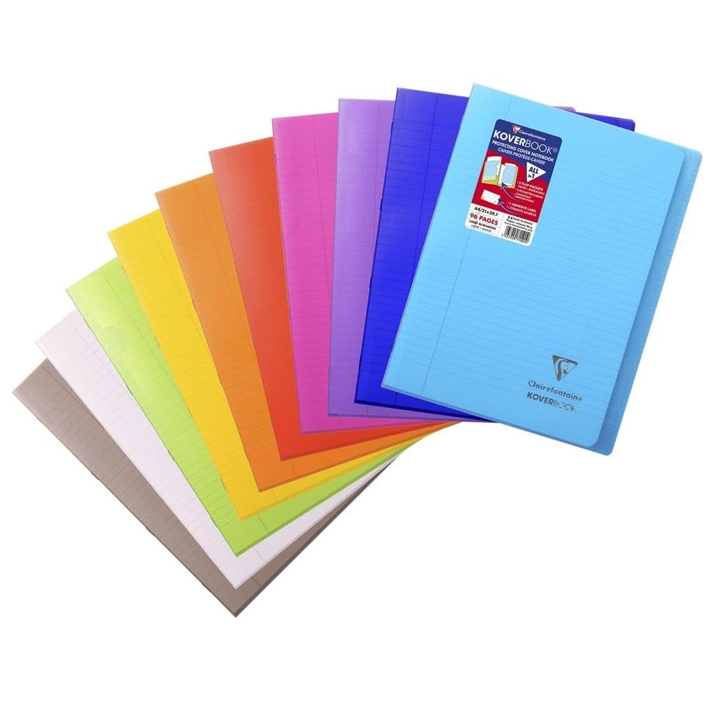 Clairefontaine 971501C - Packung mit 10 Schulheften / Heft Koverbook DIN A4 21x29,7cm, 48 Blatt 90g