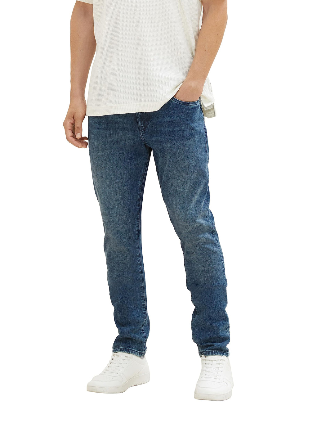 TOM TAILOR Herren Troy Slim Jeans 33W / 34L 10123 - Destroyed Mid Stone Blue Denim, 33W / 34L 10123
