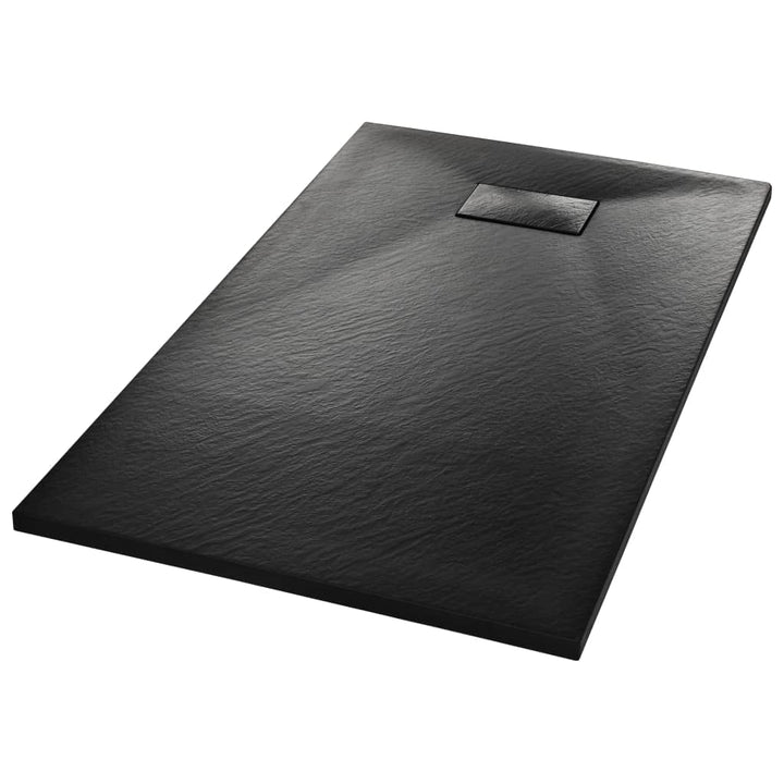 vidaXL Duschwanne SMC schwarz 120x70cm