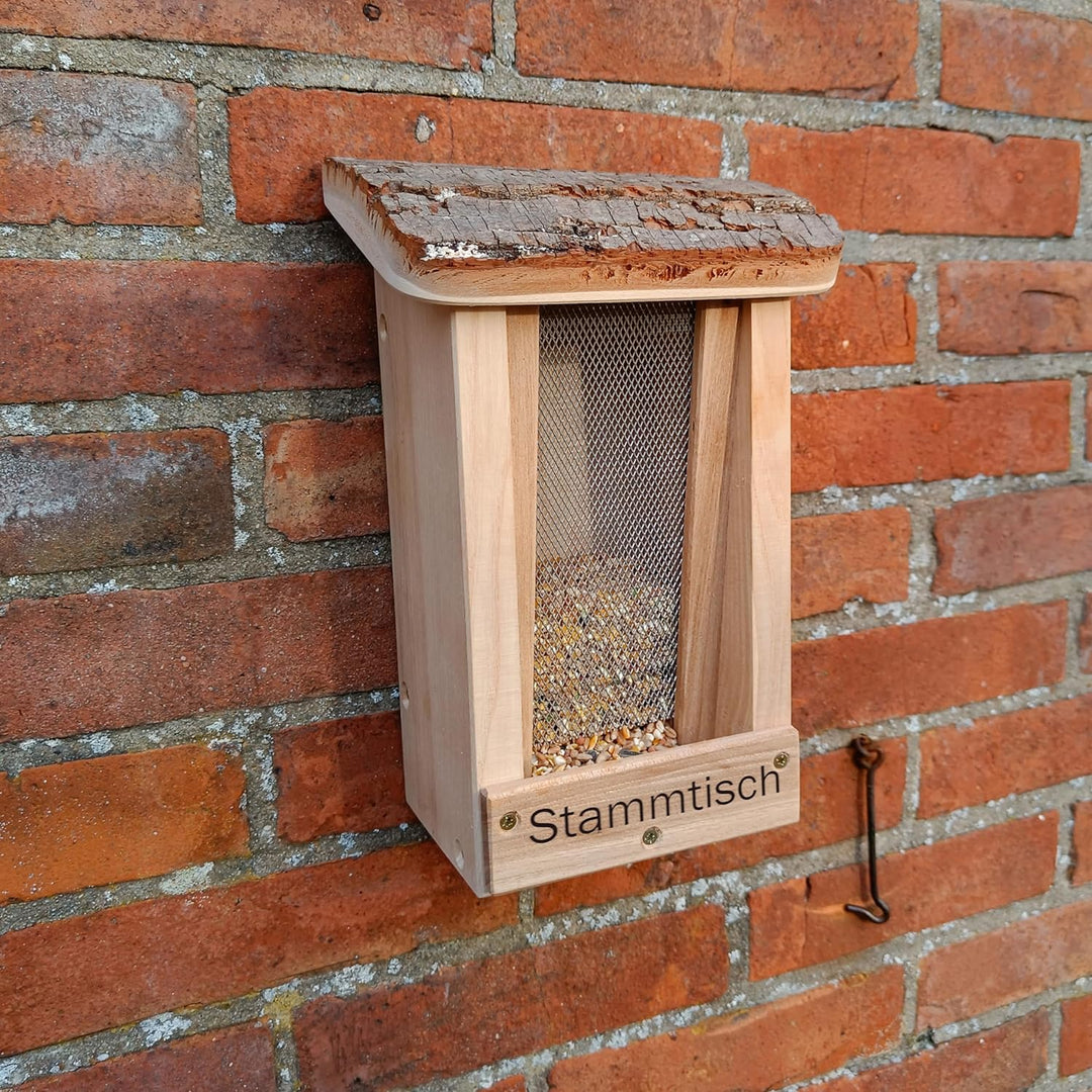 Dokkodo Vogelfutterhaus aus Holz: Stilvolle Bereicherung für Ihren Garten | Robustes Futterhaus für
