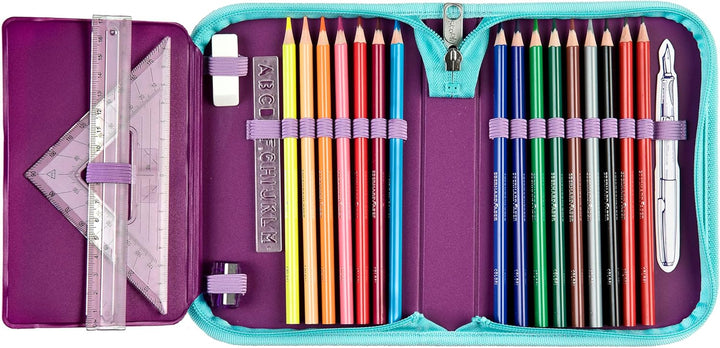 Scooli - Frozen Gefülltes Schüleretui - Komplettes Etui mit hochwertigen Stiften und mehr - All-in-O