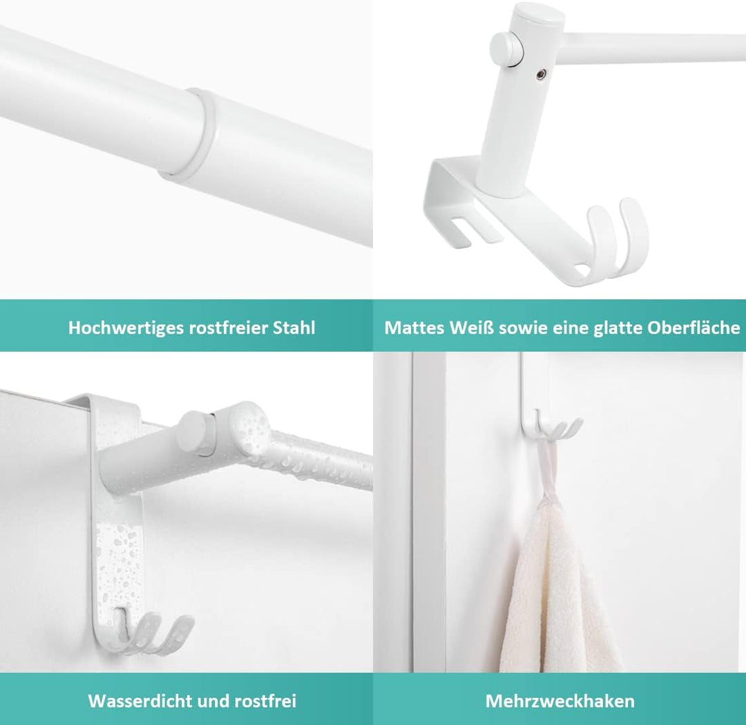 EMKE Handtuchhalter Ausziehbar Teleskop, Edelstahl Handtuchhalter für Badheizkörper mit Haken Handtu