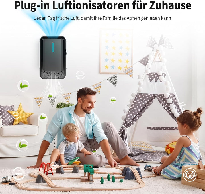 Luftreiniger, Plug-In Ionisator mit Negativen Ionen, Air Purifier IonizerGenerator für Rauch & Haust