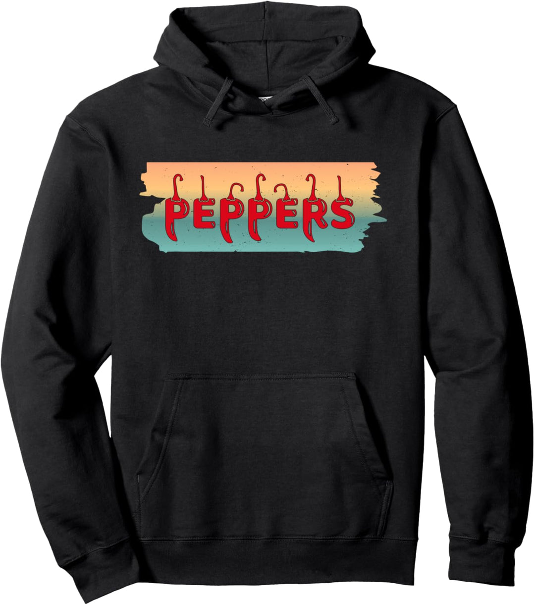 Chili Red Pepper Vintage Chili Spicy Hot Foods Calabrian Pullover Hoodie