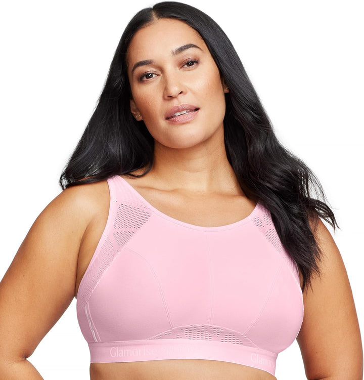 Glamorise Damen Sports Bra, Undurchsichtige 75C Rosa, 75C Rosa