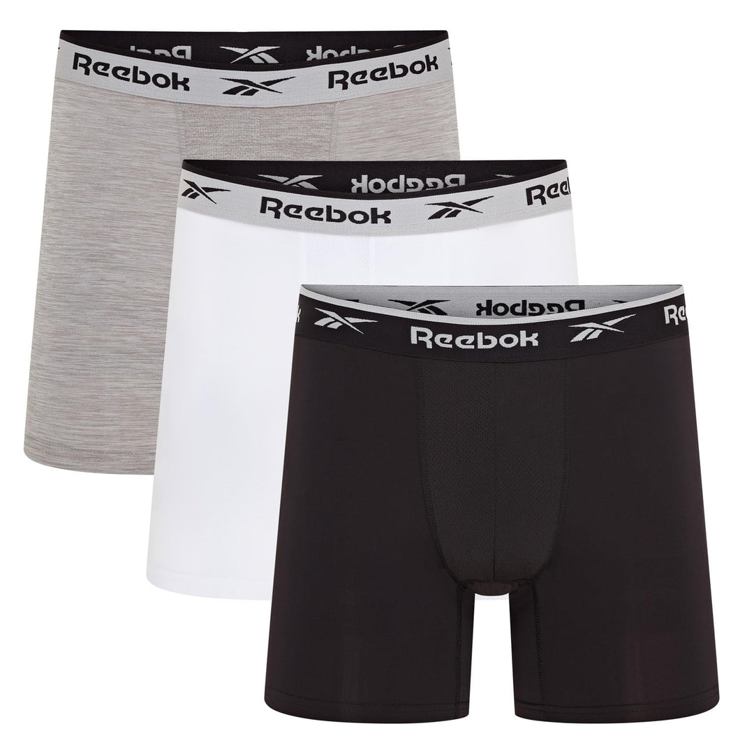 Reebok Herren Boxer Shorts L Black/White/Grey, L Black/White/Grey