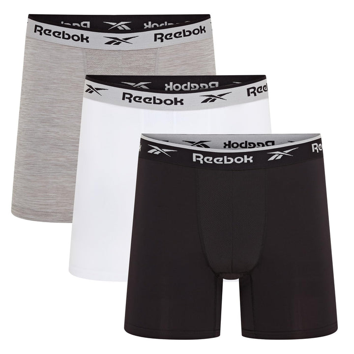 Reebok Herren Boxer Shorts L Black/White/Grey, L Black/White/Grey