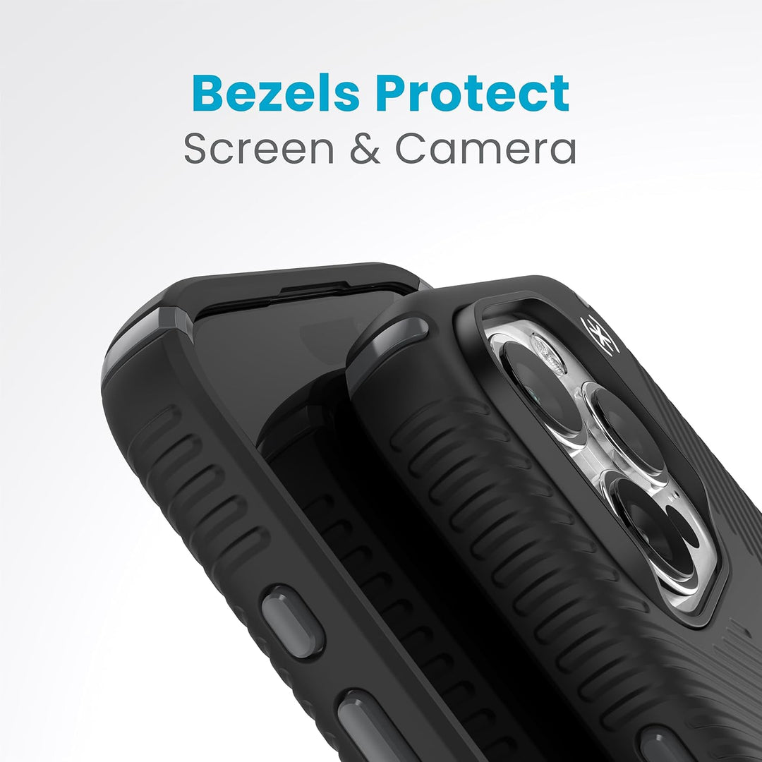 Speck Presidio2 Grip Schutzhülle für iPhone 15 Pro, Fallschutz, griffig, kratzfest, weich, 6,1 Zoll