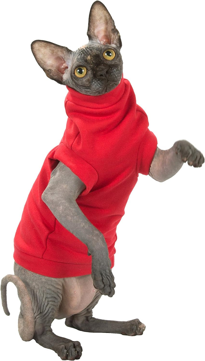 Kotomoda Katzen Kleidung Warm Turtleneck Maxi Winter in Red (XL), xl