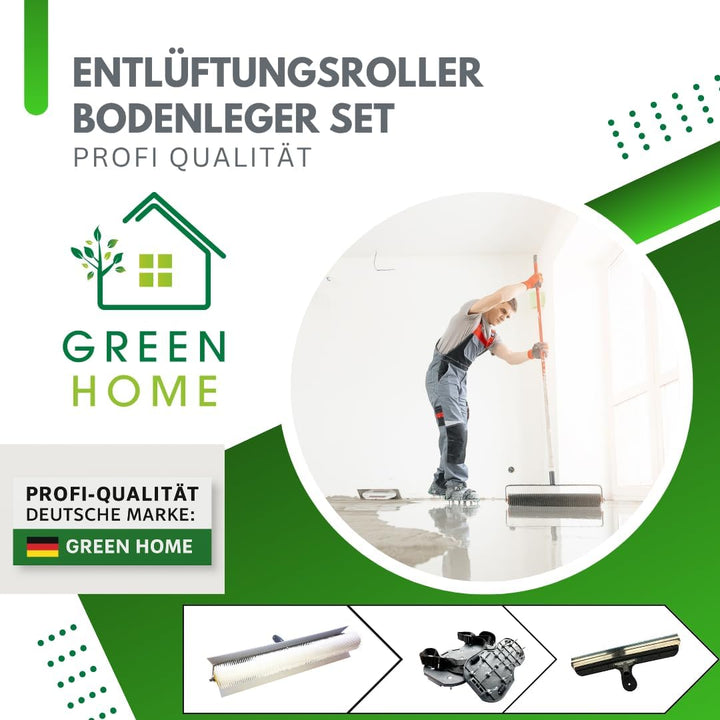Green Home Entlüftungsroller Set: 50 cm Entlüftungswalze + Nylon-Nagelsohlen [35 mm] (fertig montier