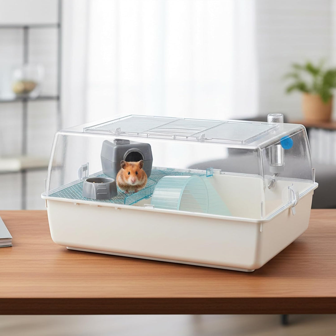 Ferplast Hamsterkäfig, Mäusekäfig MINI DUNA HAMSTER Zweistöckiger kleiner Käfig, Lüftungsgitter, Tra