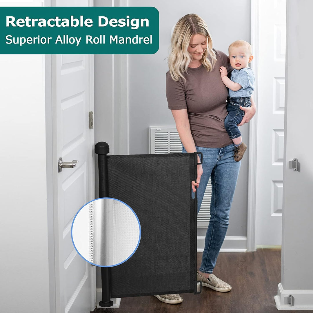YOOFOR Treppenschutzgitter Ausziehbare für Baby und Haustier, 0-140 cm, 85 cm Hoch Baby Absperrgitte