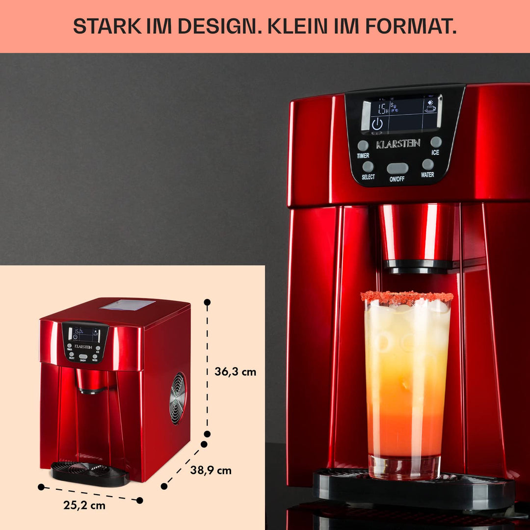 Klarstein Eiswürfelmaschine Klein, Ice Cube Maker, Schneller Eiswürfelbereiter, Eiswürfelgerät für E