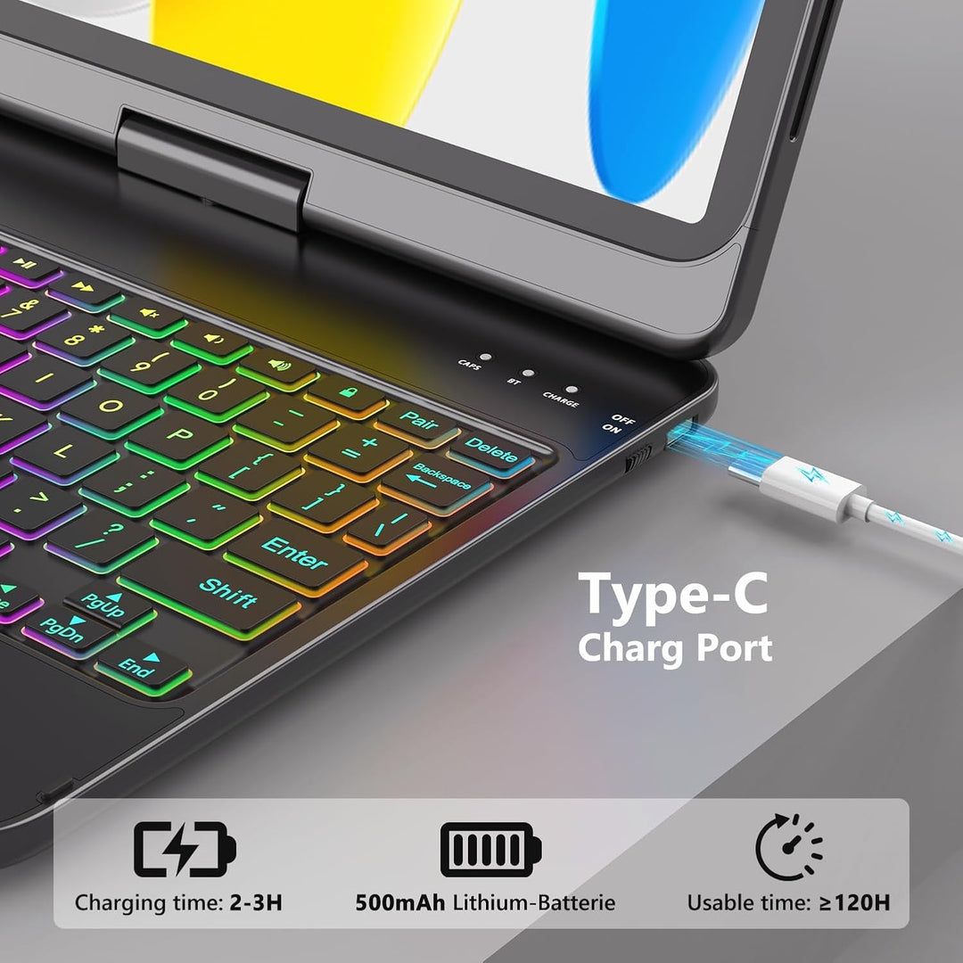 Tastatur Hülle für iPad A16 Hülle mit Tastatur iPad Hülle mit Tastatur 11 Hülle mit Tastatur für 10