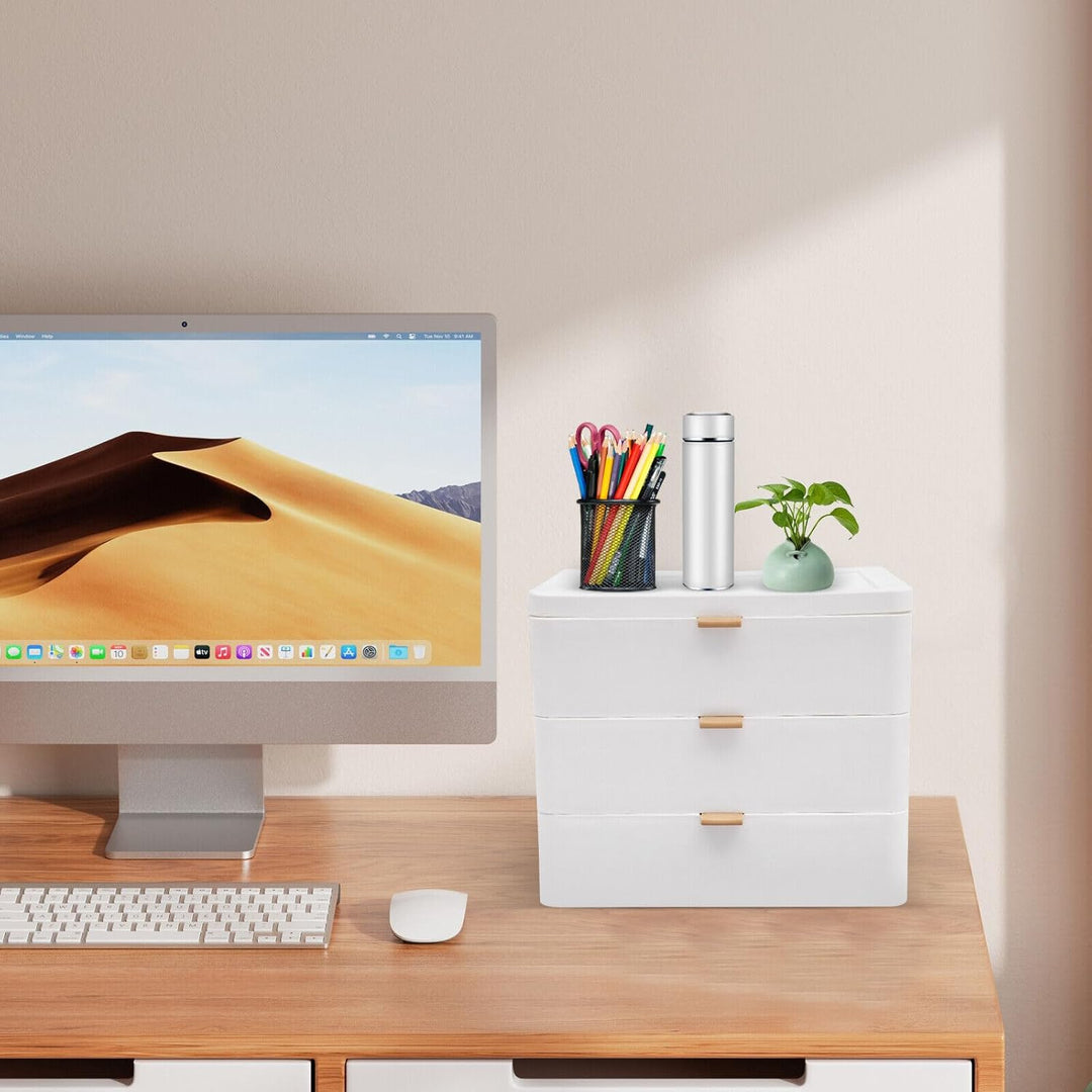 Schubladenbox, Schreibtisch-Organizer mit Schublade, Schreibtisch-Aufbewahrungsbox 3-lagen Schublade