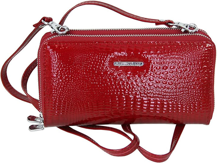 Jennifer Jones - Echt Leder Handtasche mit Handyfach - 2in1 Handytasche & Geldbörse mit RFID-Schutz,