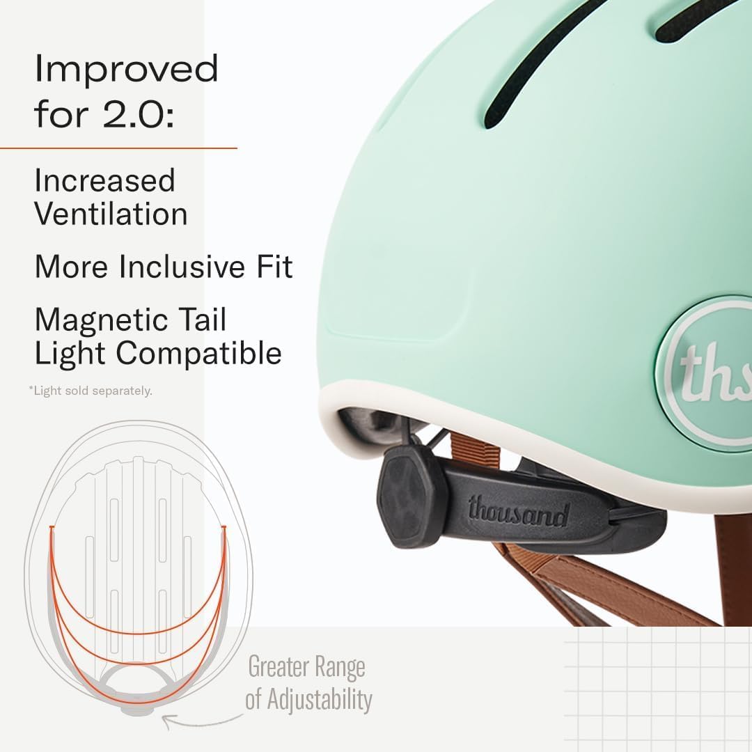 Thousand Heritage Collection Fahrradhelm für Erwachsene, niedriges Profil, Retro, Pendler, Sicherhei