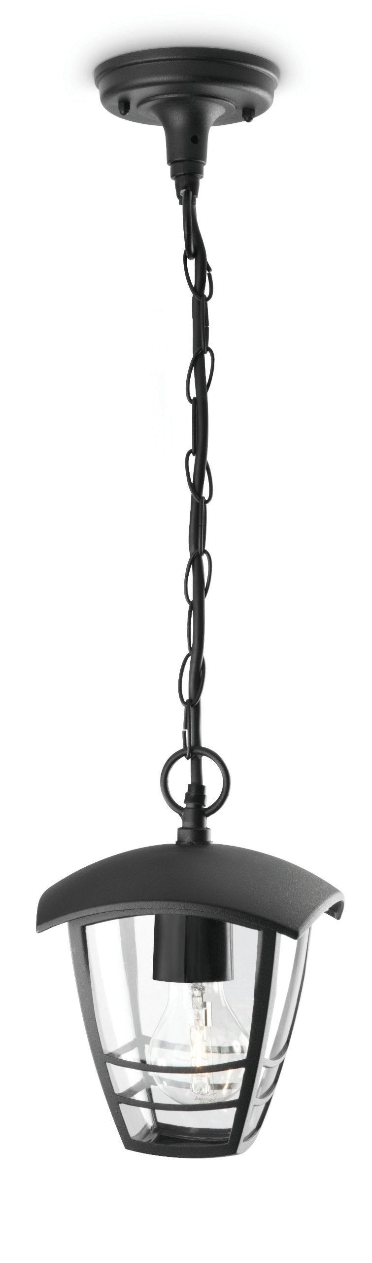 Philips myGarden Pendelaussenleuchte Creek, 60W, E27 Sockel, ohne Leuchtmittel, schwarz, Schwarz