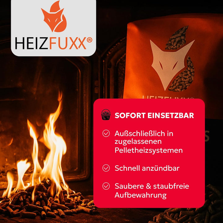 Holzpellets Red Sackware 15 kg - 6mm Hartholz Pellets mit hohem Heizwert & geringem Ascheanteil - Pr