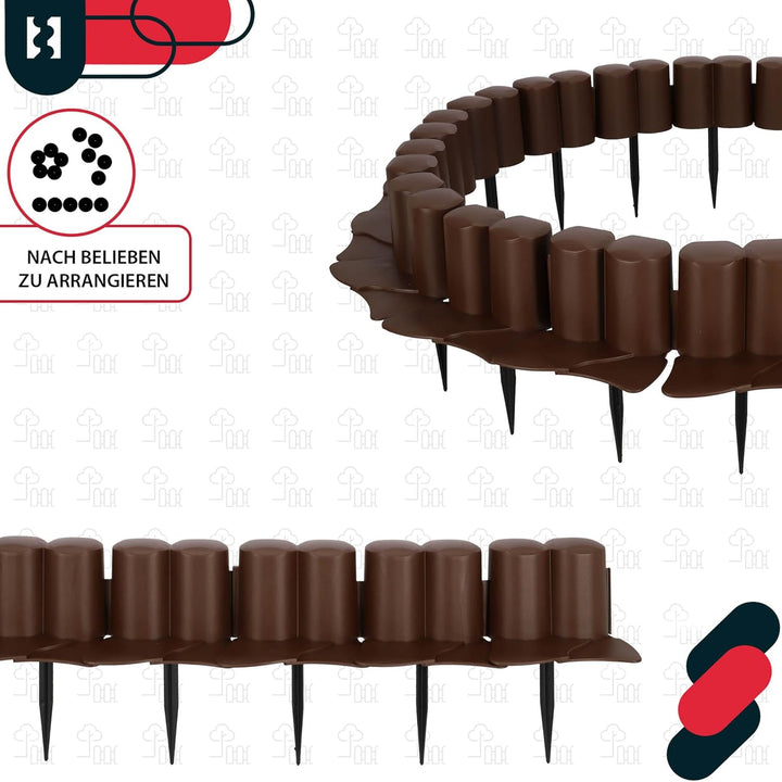 KOTARBAU® Garten-Palisade 100mm x 3,02m Braun zum Abgrenzen von Rasen und Gehwegen, Braun