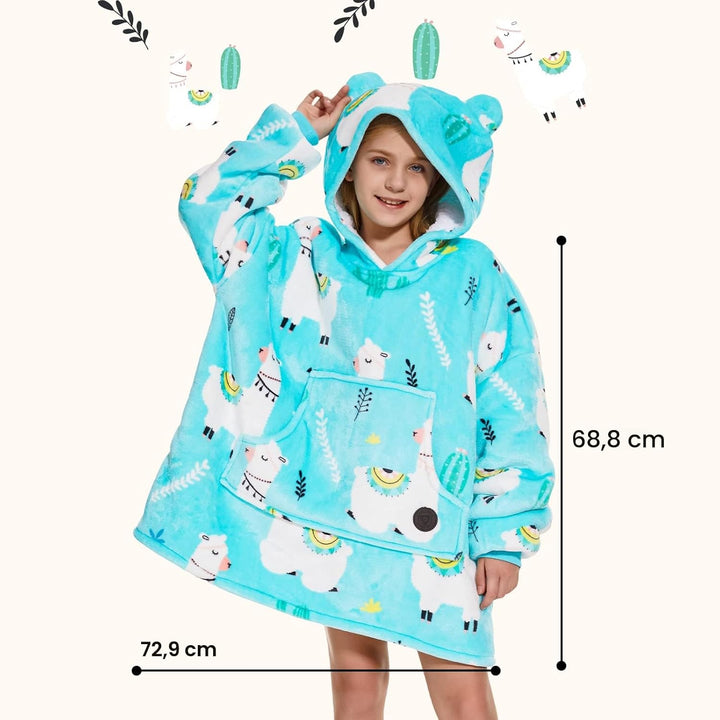 THREE POODLE Decken Hoodie Damen, Oversize Hoodie Decken Pullover Kuschelpullover für Damen Herren K