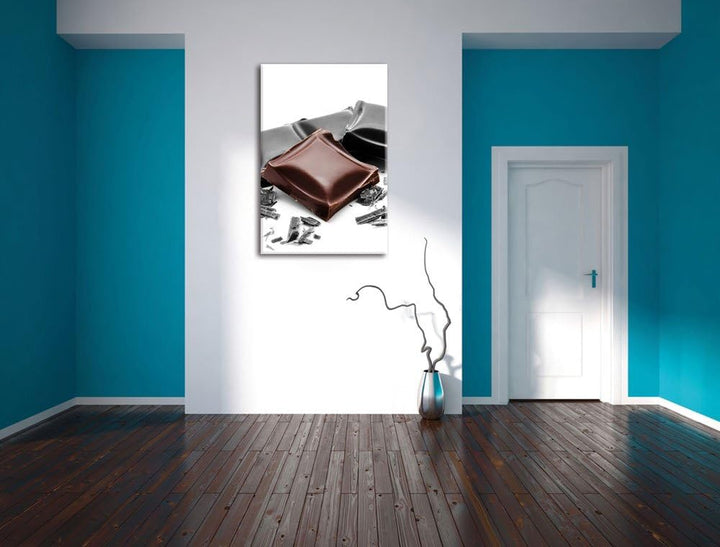 Pixxprint leckere Tafel Schokolade als Leinwandbild/Grösse: 100x70 cm/Wandbild/Kunstdruck/fertig bes