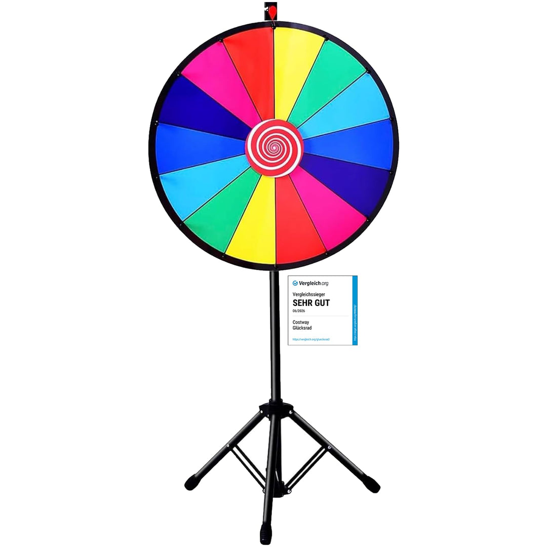 COSTWAY 24" Glücksrad Spielzeug Farbe Rad Spiele für Lotteriespiele, Wortspiele φ60cm
