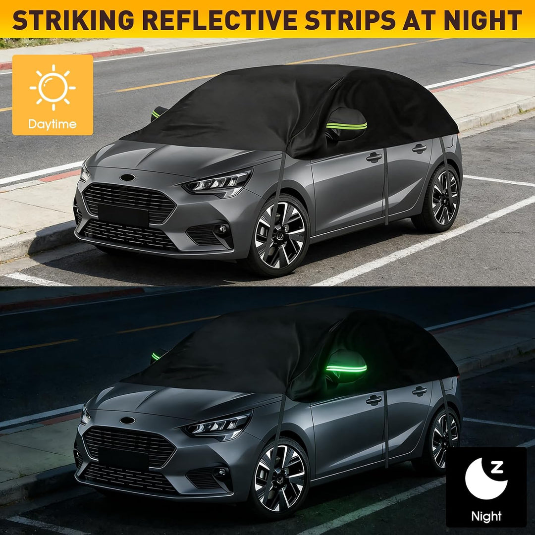 Halbe Autoabdeckung Ersatz Passend für Ford Focus Hatchback 1999-2025, Sonnenfest Hälfte Halbgarage,